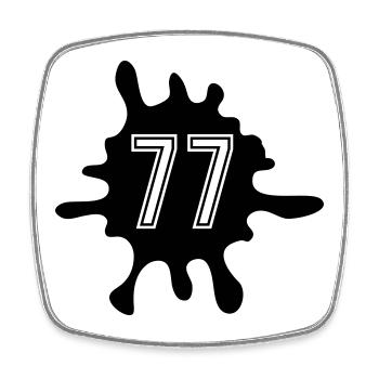 Blobs 77 Number - Square fridge magnet - white - Front