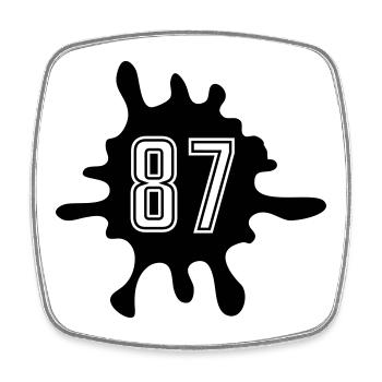 Blobs 87 Number - Square fridge magnet - white - Front
