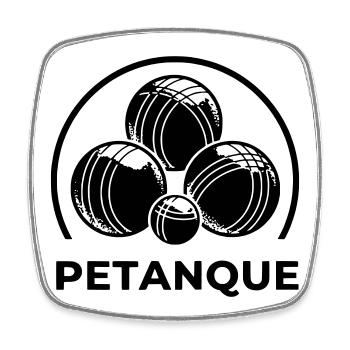 Pétanque-Logo - Viereckiger Kühlschrankmagnet - Weiß - Vorne
