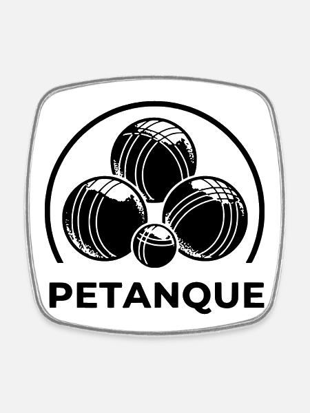 logo petanque - Magnet carré - blanc