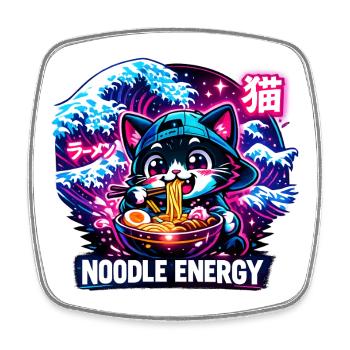 Chats Ramen Nouilles Anime japonais Manga Kawaii - Magnet carré - blanc - Devant