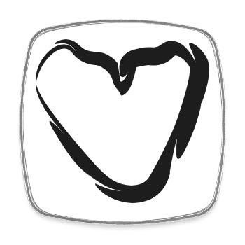 Hand-drawn heart motif - Square fridge magnet - white - Front