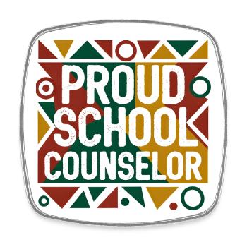 Proud School Counselor Geometric Abstract Design - Square fridge magnet - white - Front