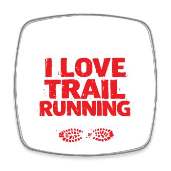 J’adore le trail running - Magnet carré - blanc - Devant