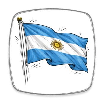 Argentina Flag - Square fridge magnet - white - Front