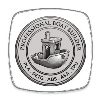 Professional Boat Builder – 3D Printing Emblem - Square fridge magnet - white - Front