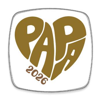 Papa 2026 - Viereckiger Kühlschrankmagnet - Weiß - Vorne