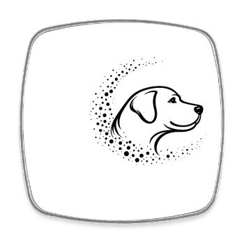 Minimal Dog Muzzle – Abstract Line Art Design - Square fridge magnet - white - Front