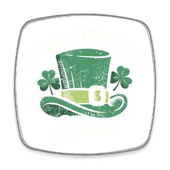 Escouade des Pitreries Chapeau Vert de la Saint-Patrick - Magnet carré - blanc - Devant