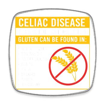Maladie cœliaque sans gluten - Magnet carré - blanc - Devant