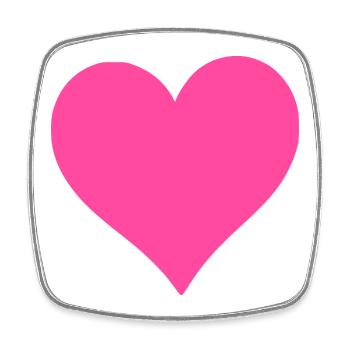 Herz pink Herz rosa Geschenk Valentinstag - Viereckiger Kühlschrankmagnet - Weiß - Vorne