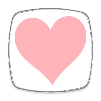 Valentinstag Pink Heart, Valentinstag - Viereckiger Kühlschrankmagnet - Weiß - Vorne
