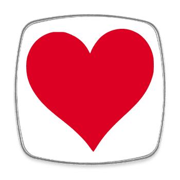 Valentines Red Heart, Valentine's Day - Square fridge magnet - white - Front