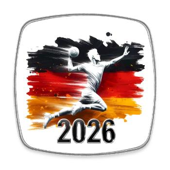 Deutschland Flaggen Handballer 2026 - Viereckiger Kühlschrankmagnet - Weiß - Vorne