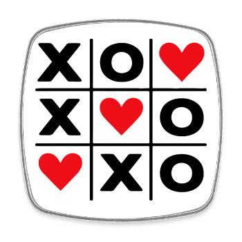 Minimalistische Red Hearts Love niedliche Ästhetik - Viereckiger Kühlschrankmagnet - Weiß - Vorne