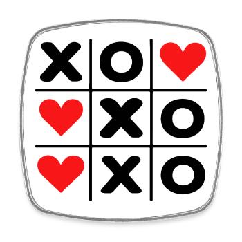 Niedliches Herzmuster Liebe minimalistisches Design - Viereckiger Kühlschrankmagnet - Weiß - Vorne