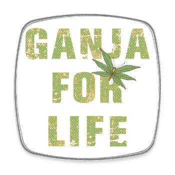 Ganja for Life - Viereckiger Kühlschrankmagnet - Weiß - Vorne