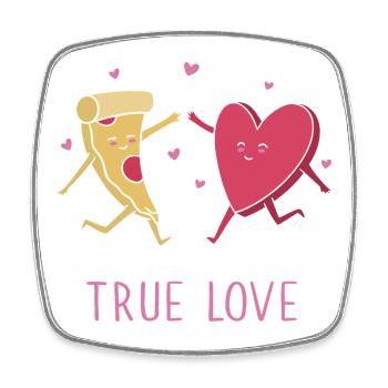 True Pizza Love - Square fridge magnet - white - Front