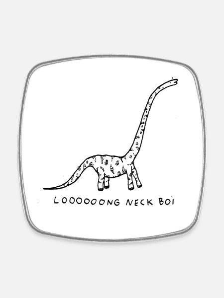 Loooooong_Neck_Boi - Magnet carré - blanc