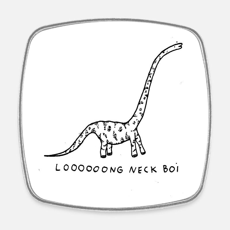Loooooong_Neck_Boi - Square fridge magnet - white