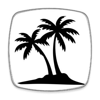 Island Palm Tree Icon - Square fridge magnet - white - Front