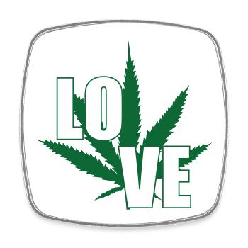 Cannabis - Weed - Legalize - Magnet carré - blanc - Devant