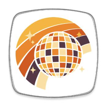 Disco Ball Retro Party Cadeau des années 80 - Magnet carré - blanc - Devant