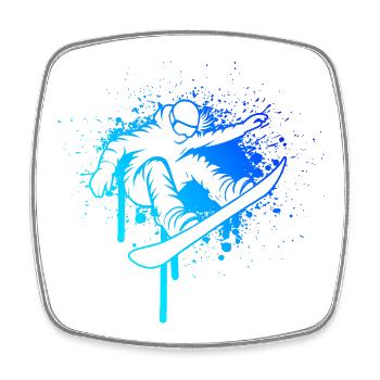 Puristisches Snowboard Thema für Frauen - Viereckiger Kühlschrankmagnet - Weiß - Vorne