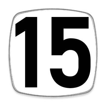 15. 15 YEARS. 15th ANNIVERSARY. 15 YEAR ANNIVERSARY. - Square fridge magnet - white - Front