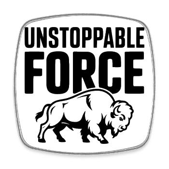 Unstoppable Force - Square fridge magnet - white - Front
