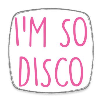 Disco - Viereckiger Kühlschrankmagnet - Weiß - Vorne