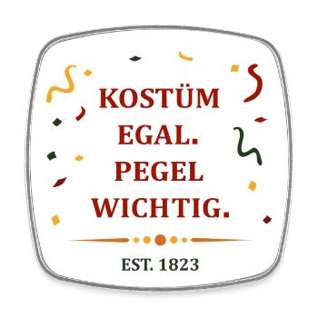 Kostüm egal. Pegel wichtig. – Karneval Party Shirt - Viereckiger Kühlschrankmagnet - Weiß - Vorne