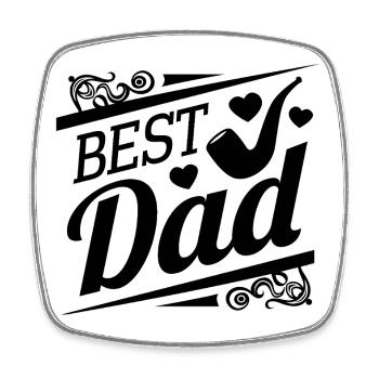 Dad, Best Dad, Father's Day - Square fridge magnet - white - Front