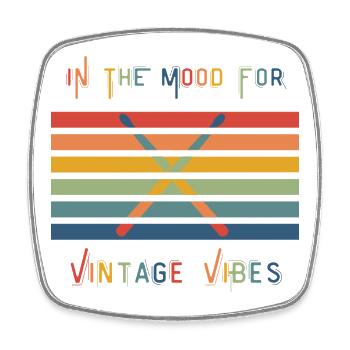 Mood for Vintage Vibes - Square fridge magnet - white - Front