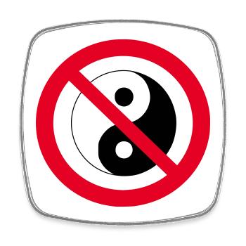 Forbidden Yin Yang: anti-balance symbol - Square fridge magnet - white - Front
