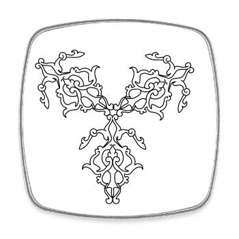 Motifs géométriques - Magnet carré - blanc - Devant