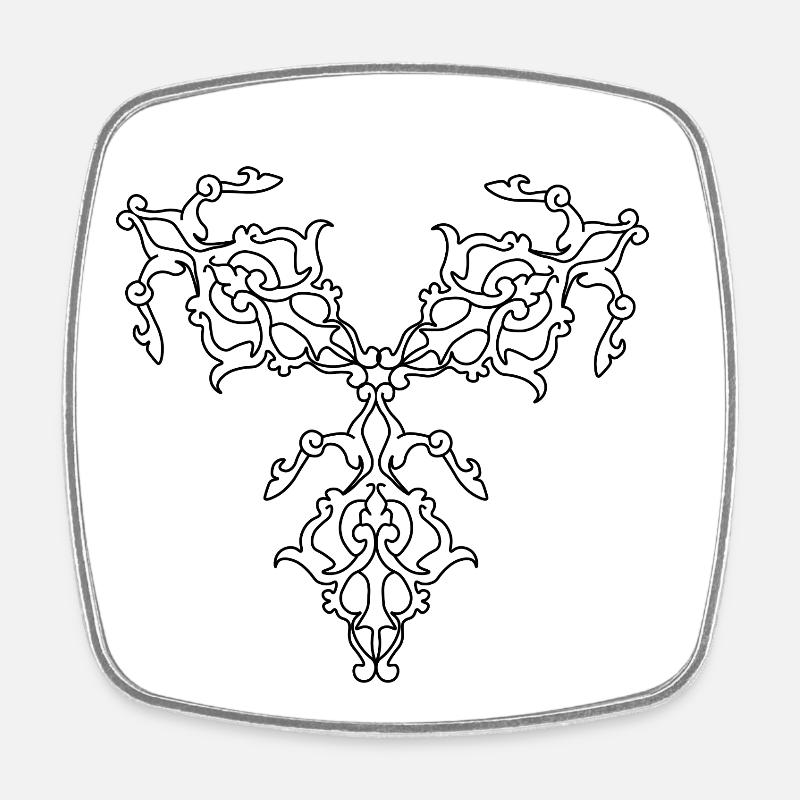 geometrische Muster - Viereckiger Kühlschrankmagnet - Weiß