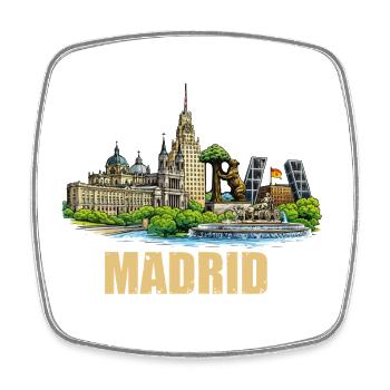 Madrid Skyline  - Viereckiger Kühlschrankmagnet - Weiß - Vorne