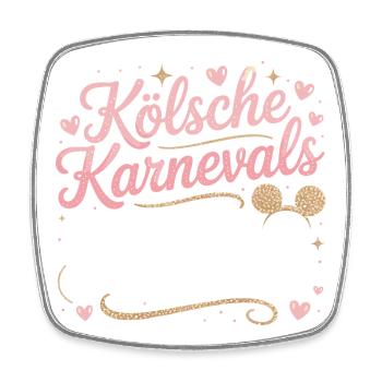 Kölsche Karnevalsmaus Karneval Köln Kölner Maus - Viereckiger Kühlschrankmagnet - Weiß - Vorne