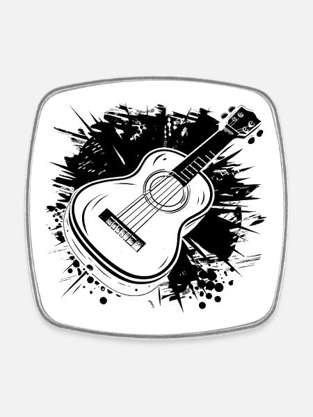 Ukulele Graphics - Square fridge magnet - white