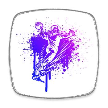 Conception compacte de handball pour le handball masculin - Magnet carré - blanc - Devant