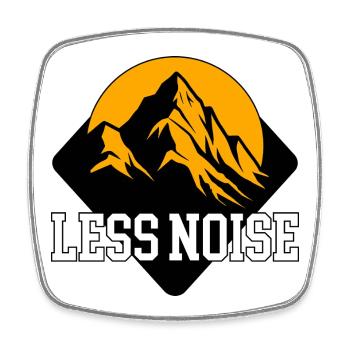 Less Noise | Minimalist outdoor graphic - Square fridge magnet - white - Front