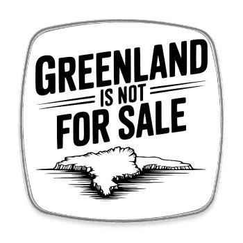 Greenland is Not for Sale - Square fridge magnet - white - Front