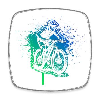 Clear mountain bike motif for every day - Square fridge magnet - white - Front