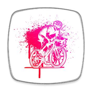 Road Bike Power Road Bike Design - Square fridge magnet - white - Front