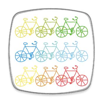 Bunte Fahrräder Fahrrad Geschenk - Viereckiger Kühlschrankmagnet - Weiß - Vorne