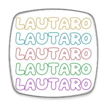 Lautaro - Square fridge magnet - white - Front