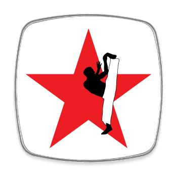 Capoeira - Combat - Danse - Magnet carré - blanc - Devant