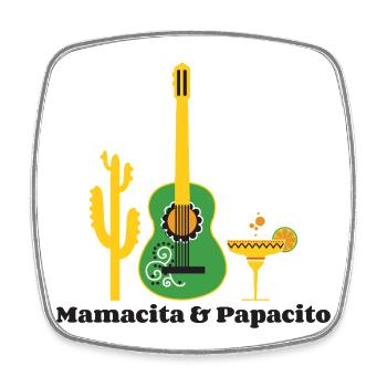 Mamacita Papacito Gitarrenfest - Viereckiger Kühlschrankmagnet - Weiß - Vorne