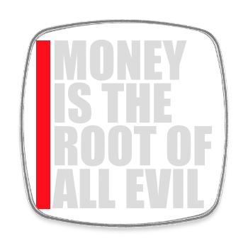 Money Root Evil Kapitalismus Gier Finanzen Reiche - Viereckiger Kühlschrankmagnet - Weiß - Vorne